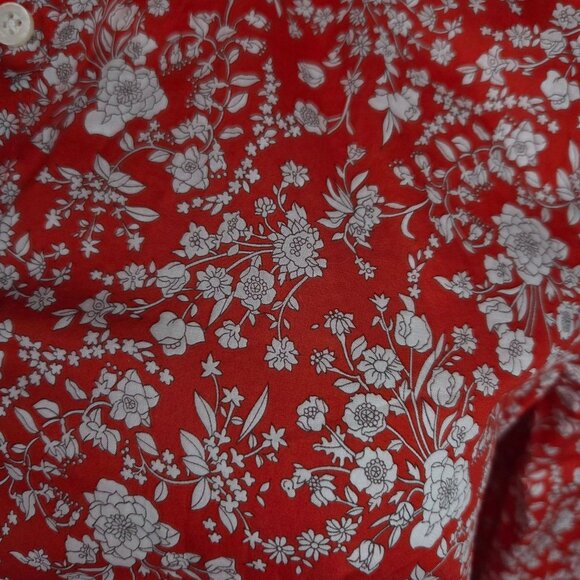 J. Crew Slim Perfect Shirt XS In Liberty Summer Blooms Print Red Long Sleeve Top - Picture 6 of 12